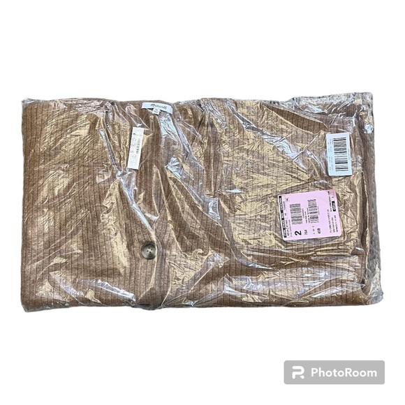 Madewell Cameron Ribbed Cardigan Sweater in Coziest Yarn Heather Toffee 4X NEW - Picture 7 of 7